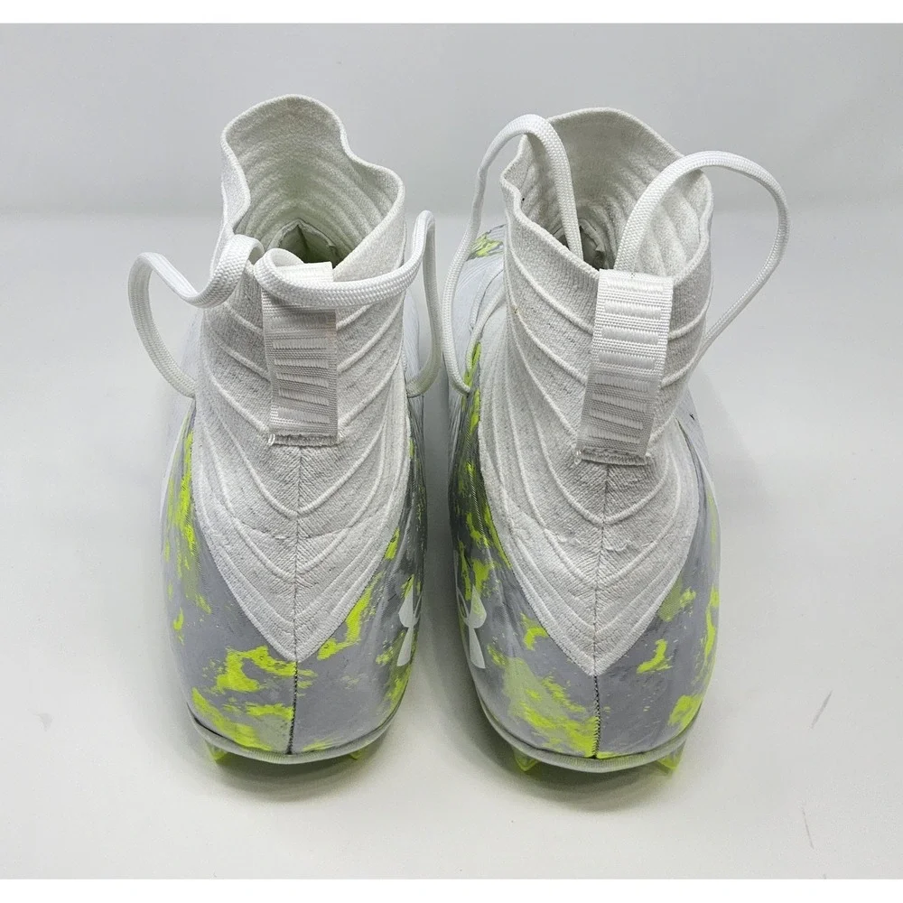 Under Armour Lacrosse Cleats Mens Sz 15 UA Highlight 2 MC White Neon Green Shoes